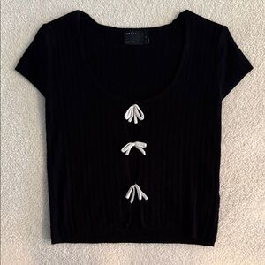 Black asos knit top with bows